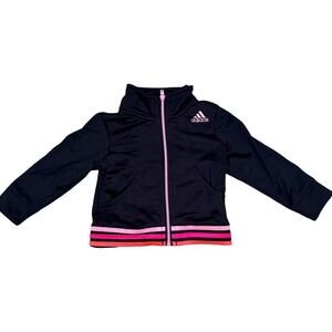 Adidas Black Jacket with Pink Highlights- size 18 months-NWOT